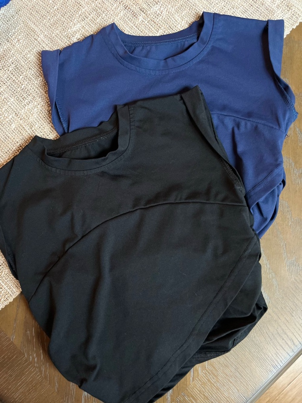 Women's workout tops fitted size small black navy bundle
